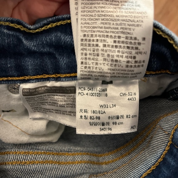 Mens Medium/Dark Acid Wash Levi 511’s - Worn Twice. W32 x L34 - Picture 4 of 6